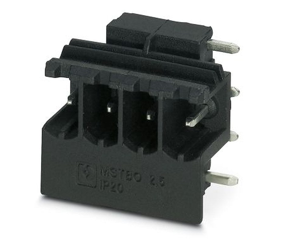 Phoenix Contact MSTBO 2.5/ 4-G1PR BK Series Right Angle Pluggable Terminal Block, 4 Contact(s), 5 mm Pitch, 1 Row