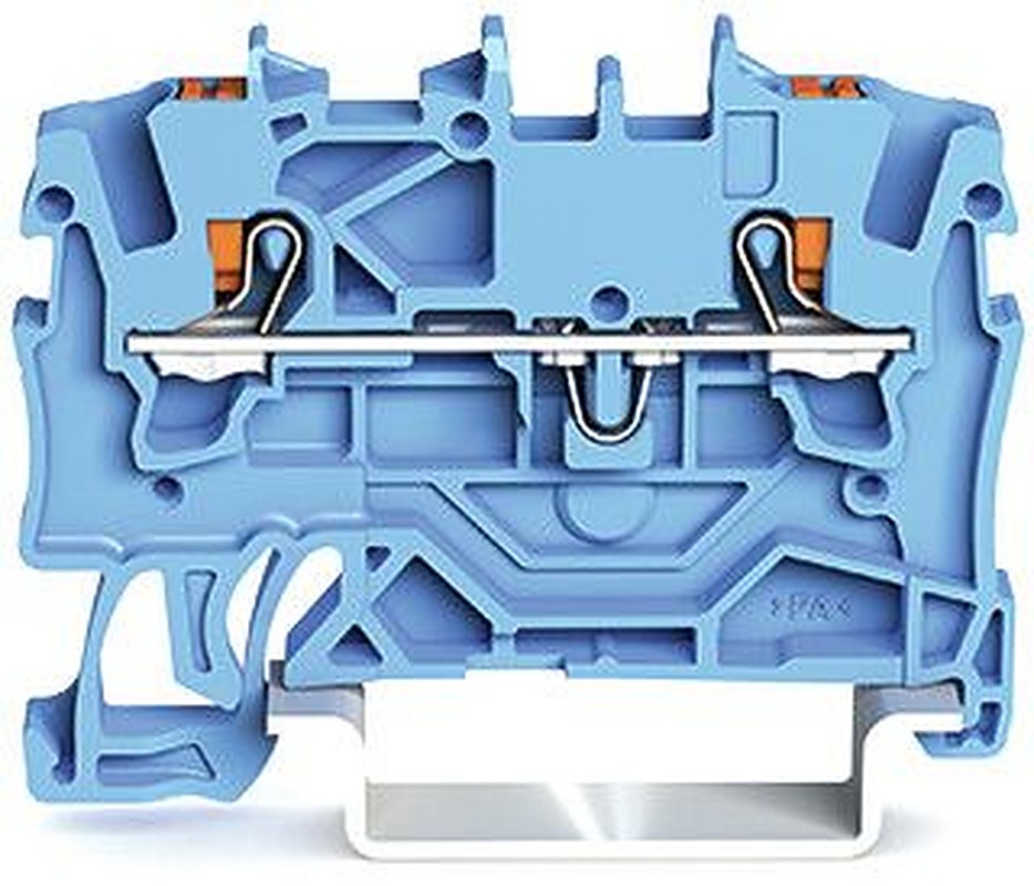 WAGO 2201-1204 Feed Through Terminal Block Blue, 1.5mm², 1-Level, Cage Clamp, IECEx, ATEX