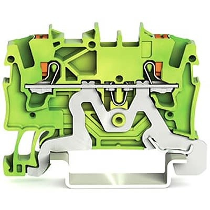 WAGO 2201-1207 TOPJOB S Series Earth Terminal Block Green, Yellow, 1.5mm², 1-Level, Push-in, IECEx/ATEX/CSA