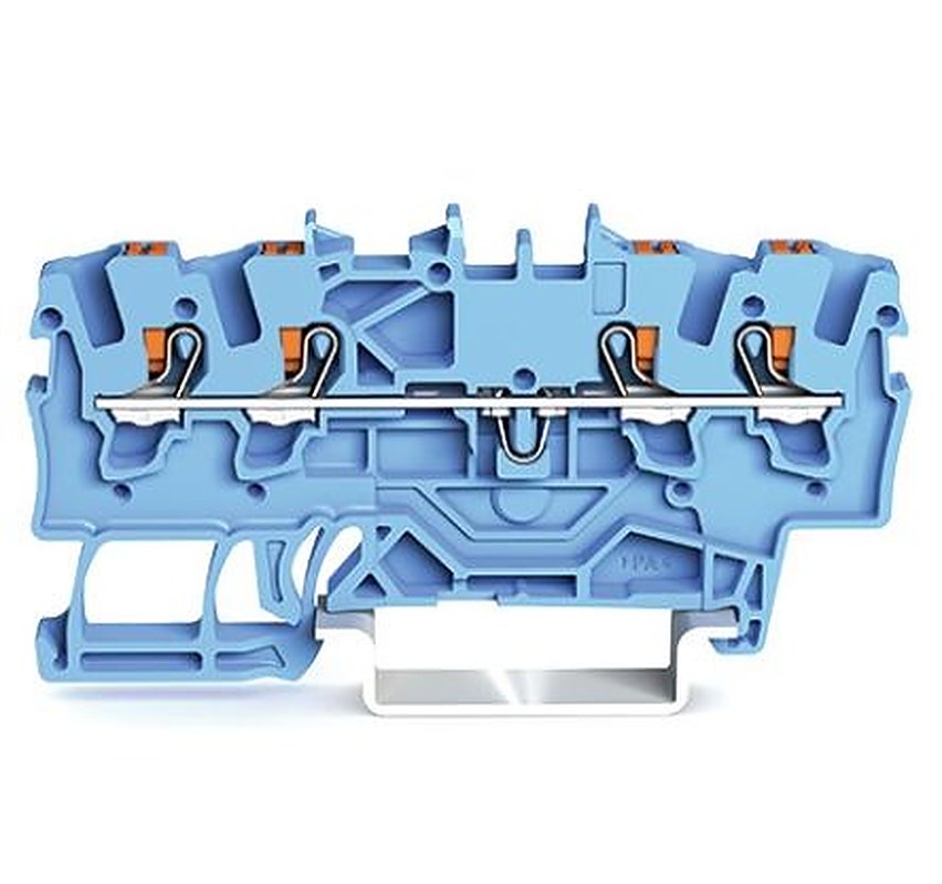 WAGO 2201-1404 Feed Through Terminal Block Blue, 1.5mm², 1-Level, Cage Clamp, IECEx, ATEX