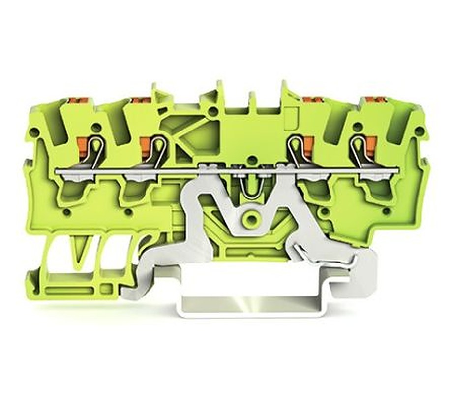 WAGO 2201-1407 Earth Terminal Block Yellow, Green, 1.5mm², 1-Level, Cage Clamp, IECEx, ATEX