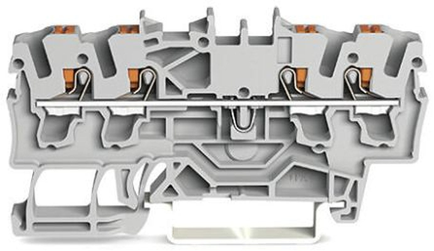 WAGO 2202-1401 Feed Through Terminal Block Grey, 2.5mm², 1-Level, Cage Clamp, IECEx/ATEX