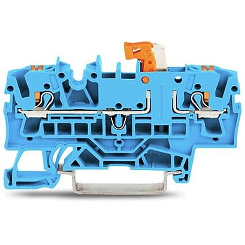 WAGO 2202-1674 TOPJOB S Series Test Disconnect Terminal Block Blue, 2.5mm², 1-Level, Push-in, IECEx/ATEX/CSA