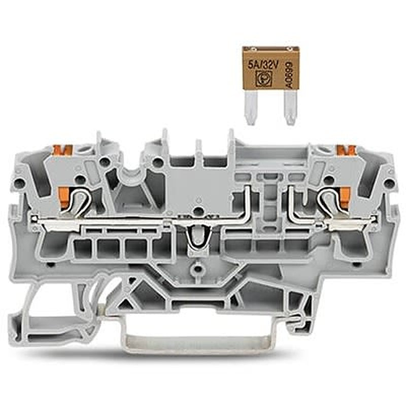 WAGO TOPJOB S Series Fuse Terminal Block Grey, 2.5mm², 1-Level Fused, Push-in, CSA