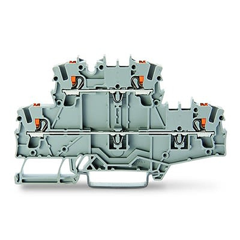 WAGO 2202-2701 TOPJOB S Series Double Level Terminal Block Grey, 2.5mm², 2-Level, Push-in, IECEx/ATEX/CSA