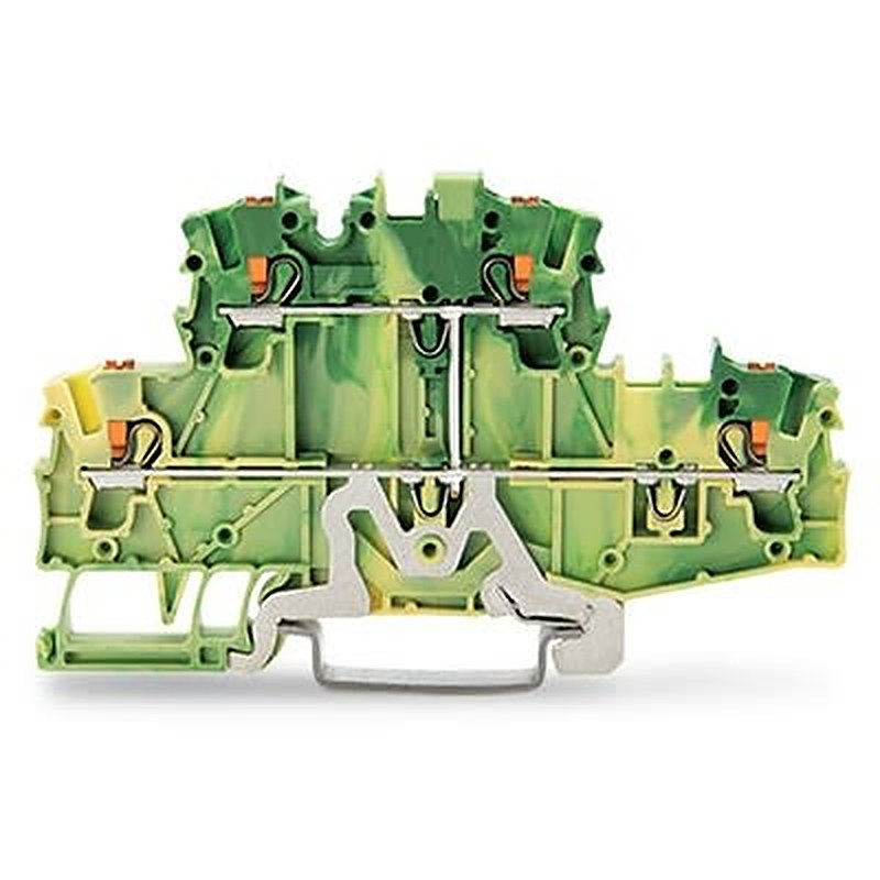 WAGO 2202-2707 TOPJOB S Series Double Level Terminal Block Green, Yellow, 2.5mm², 2-Level, Push-in, IECEx/ATEX/CSA