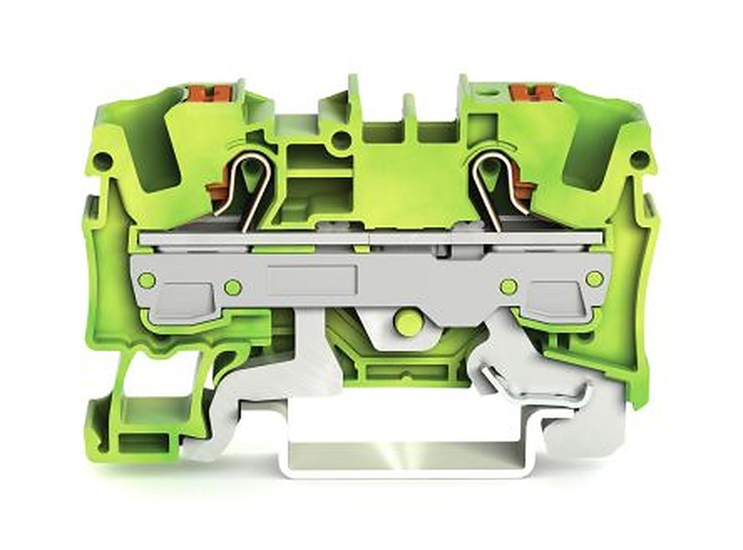 WAGO 2206-1207 Earth Terminal Block Green, Yellow, 6mm², 1-Level, Cage Clamp, IECEx/ATEX