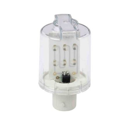 The Schneider Electric Harmony XVM Optimum super bright LED light works on rated supply voltage of 24 V. It has bulb base of type Bulb base BA 15d. Colour: Blue