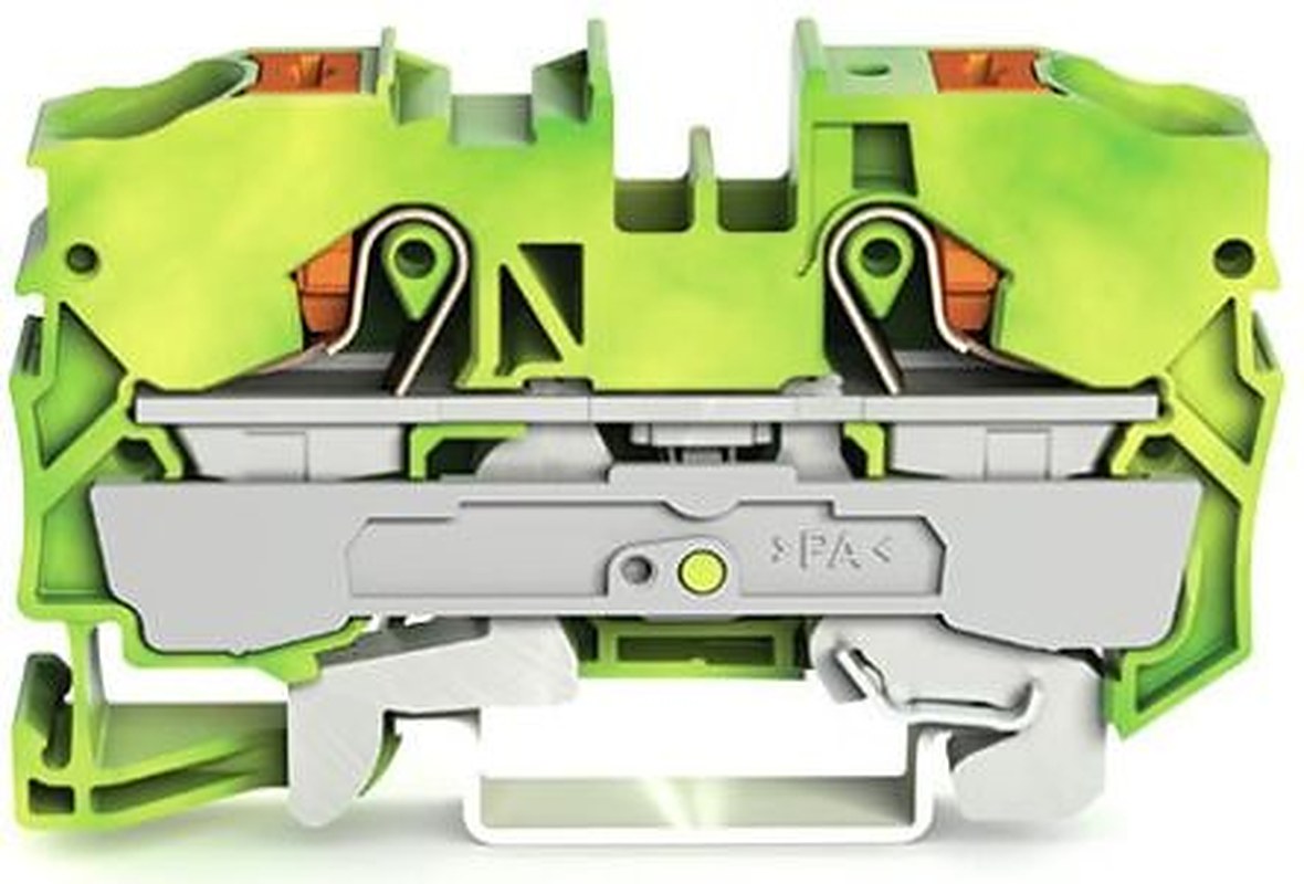WAGO TOPJOB S Series Earth Terminal Block Green, Yellow, 10mm², 1-Level, Push-in, IECEx/ATEX/CSA