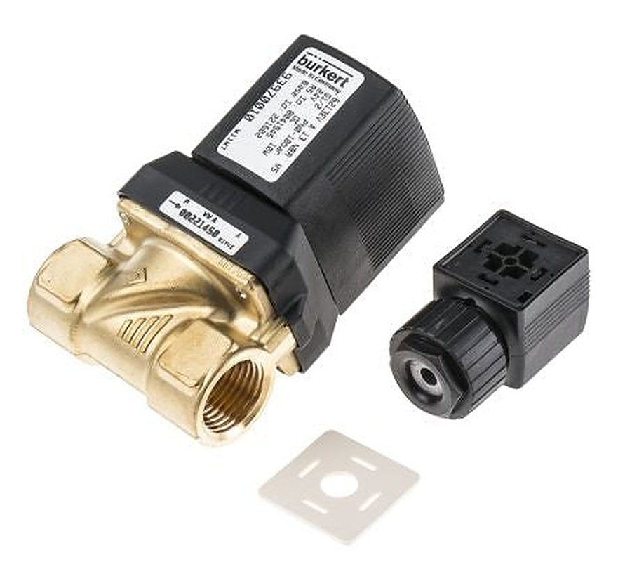 Burkert Solenoid Valve 221602, 2 Port, NC, 24V dc