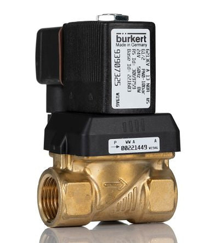 Burkert Solenoid Valve 221603, 2 Port, NC, 24V ac