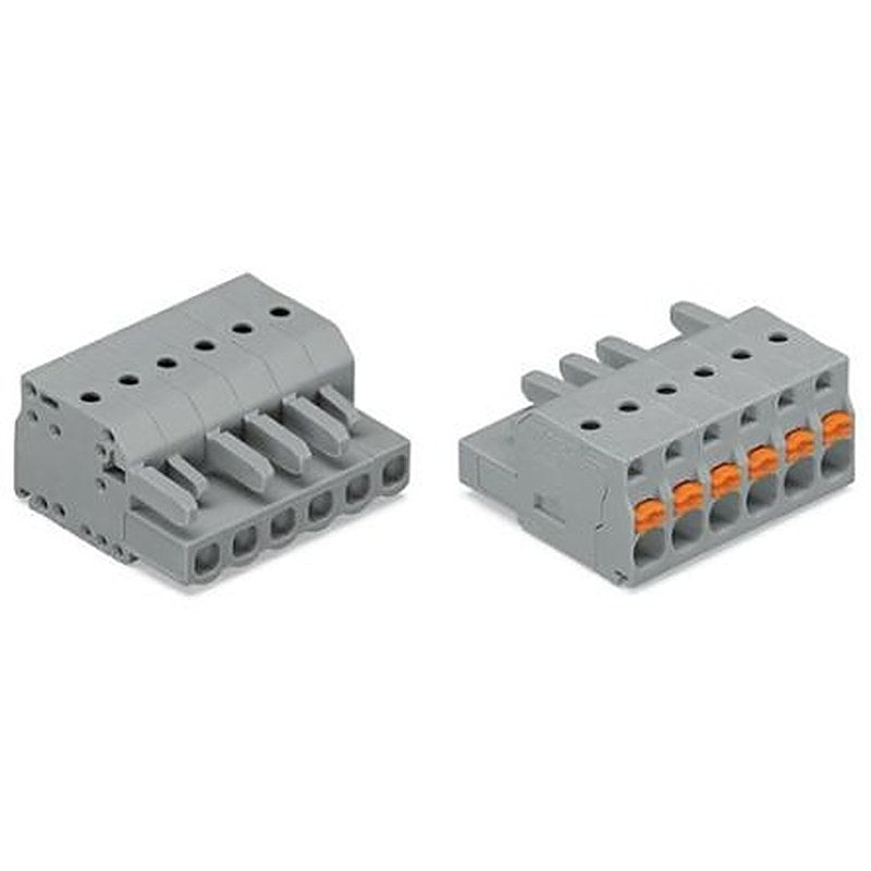 WAGO 231 Series Push-in Pluggable Connector Female Push-in, 2-Pole, 16A, 6-Way