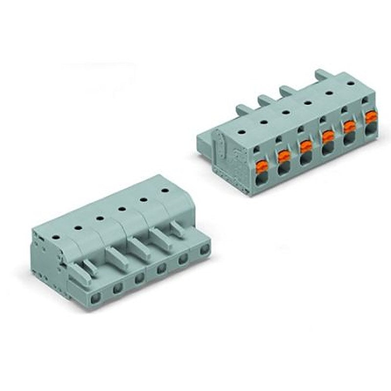 WAGO 2231 Series Push-in Pluggable Connector Female Push-in, 6-Pole, 16A, 6-Way