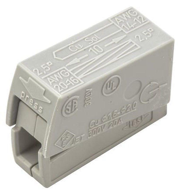 WAGO 224 Series Connector Female Cage Clamp, 3-Pole, 24A, 3-Way