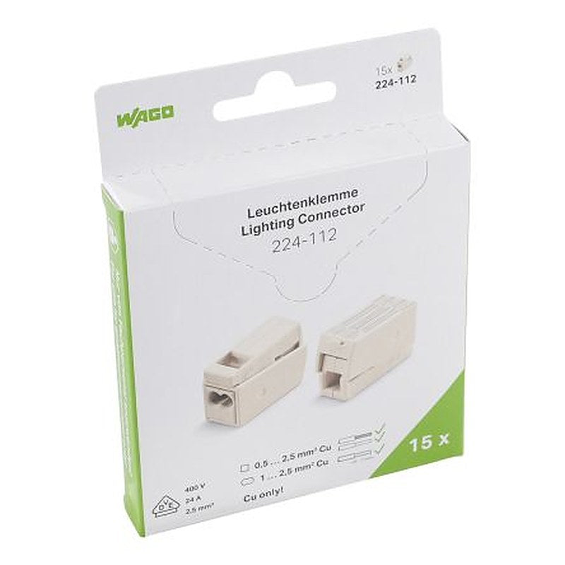WAGO 224 Series Pluggable Terminal Block, 2-Contact, 224-112/995-015