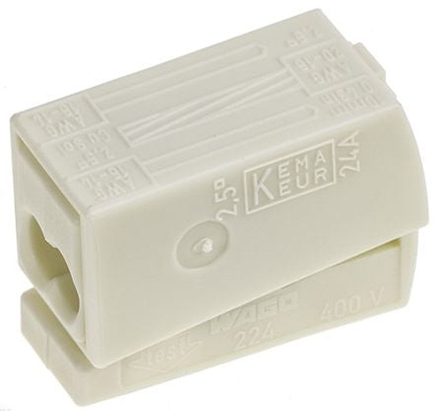 WAGO 224 Series Connector Female Cage Clamp, 2-Pole, 24A, 6-Way