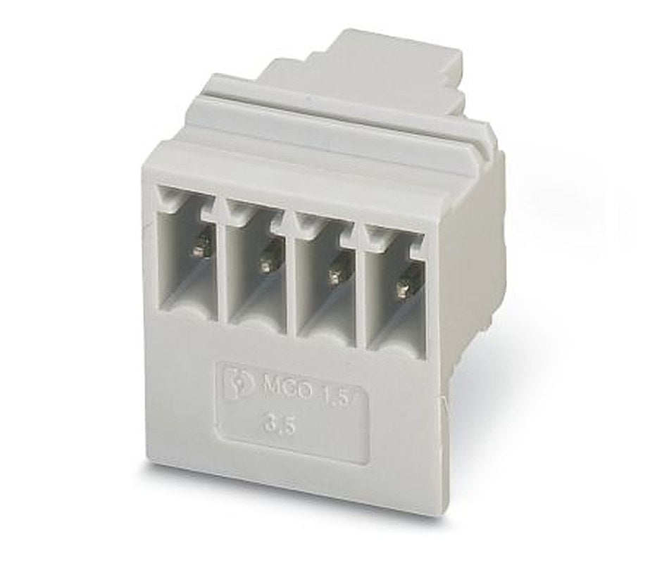 Phoenix Contact Right Angle Pluggable Terminal Block, 4 Contact(s), 3.5 mm Pitch, 1 Row
