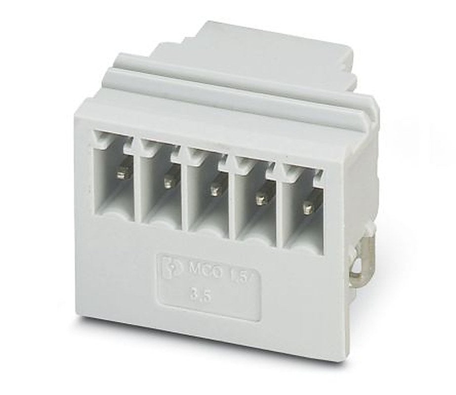 Phoenix Contact 5/5-G1L-3, 5 KMGY, MCO 1 Series Straight Pluggable Terminal Block, 5 Contact(s), 3.5 mm Pitch, 1 Row