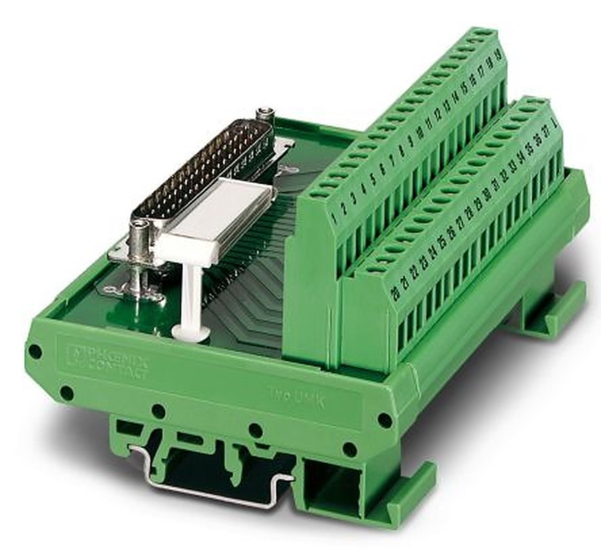 Phoenix Contact FLKM-D15 SUB/S Series 15-Contact Male Interface Module, D-Sub Connector, DIN Rail, 2.5A