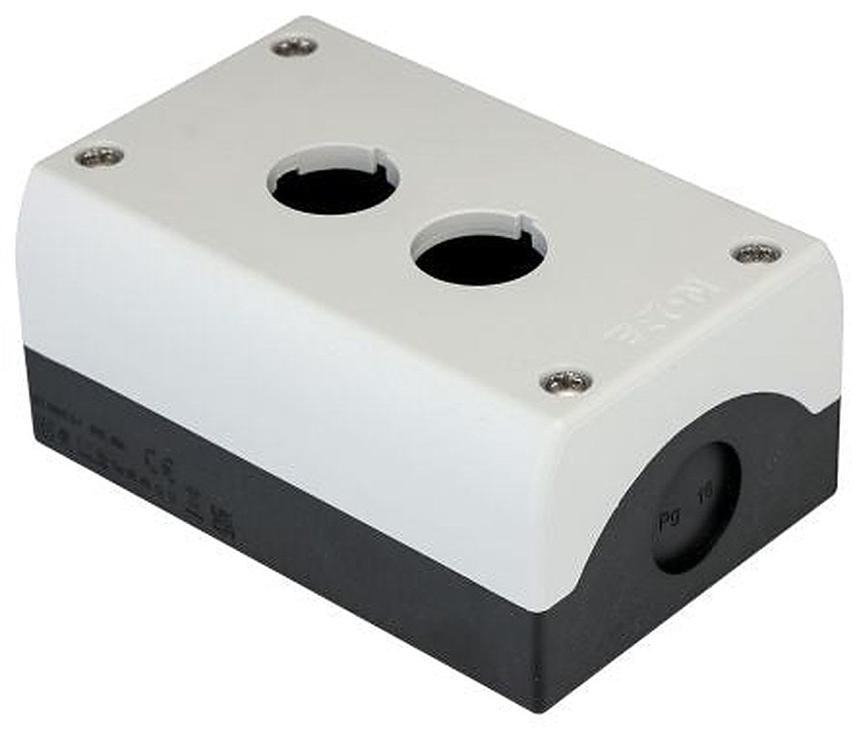 Eaton Grey Plastic RMQ Titan M22 Push Button Enclosure - 2 Hole 22 mm Diameter