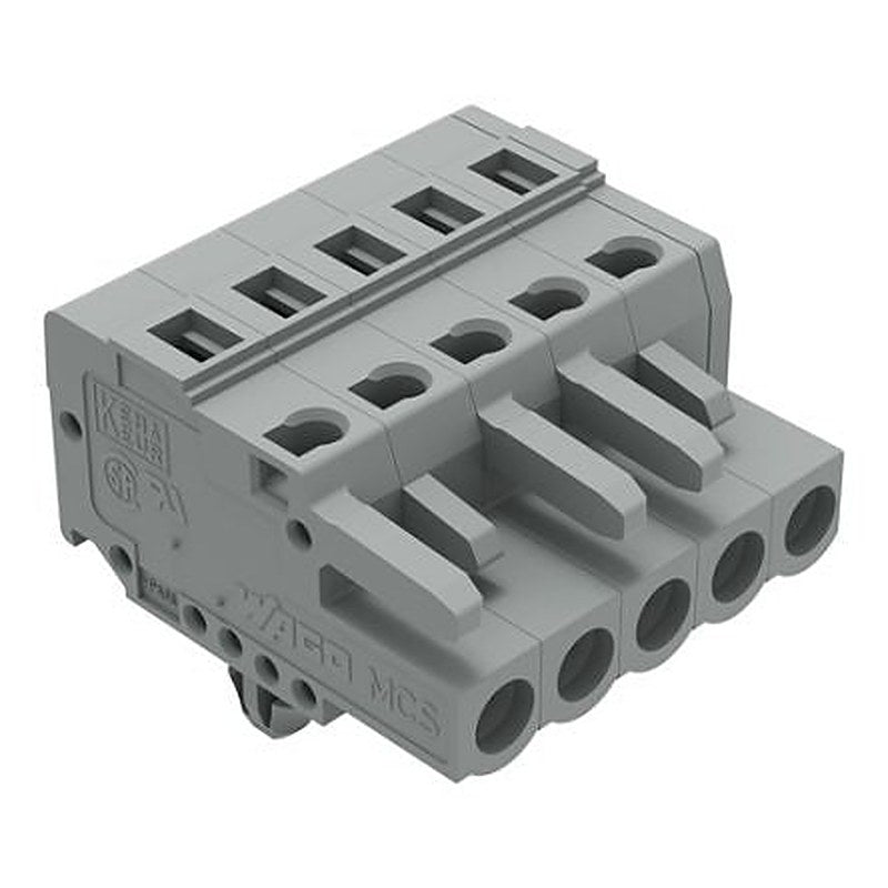 WAGO 231 Series Snap-in Connector Female Cage Clamp, 5-Pole, 16A, 5-Way