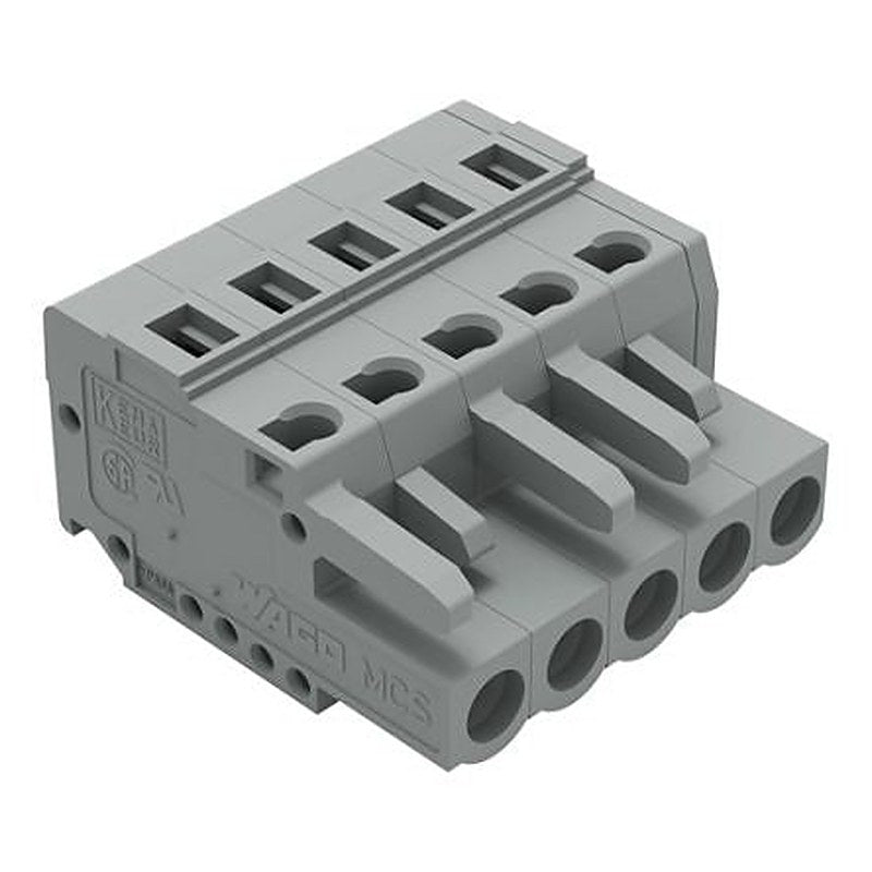 WAGO 231 Series Plug-in Pluggable Connector Female Cage Clamp, 5-Pole, 16A, 5-Way