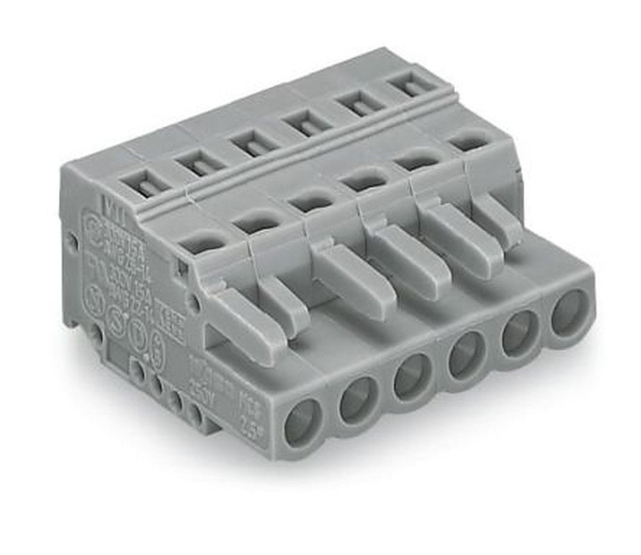 WAGO 231 Series PCB Terminal, 6-Contact, 5 mm Pitch, 1 Row