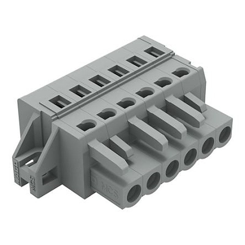 WAGO 231 Series Snap-in Pluggable Connector Female Cage Clamp, 6-Pole, 16A, 6-Way
