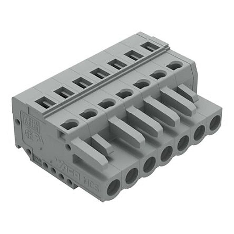 WAGO 231 Series Plug-in Pluggable Connector Female Cage Clamp, 7-Pole, 16A, 7-Way