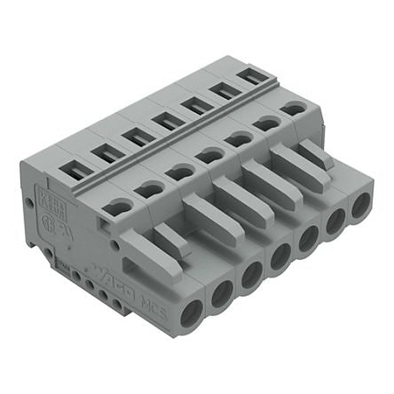 WAGO 231 Series Snap-in Connector Female Cage Clamp, 7-Pole, 16A, 7-Way