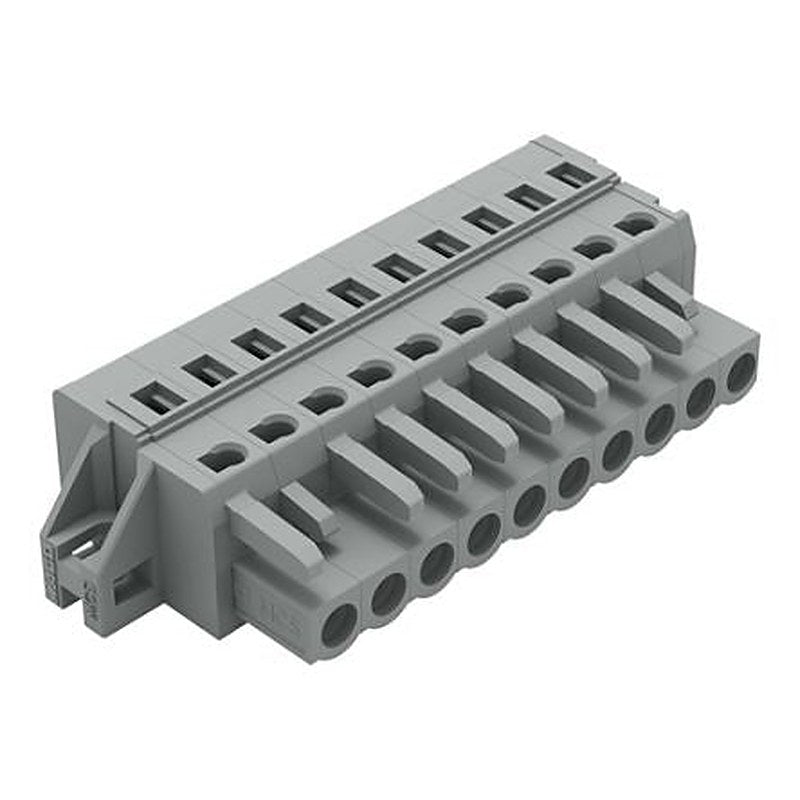 WAGO 231 Series Snap-in Pluggable Connector Female Cage Clamp, 10-Pole, 16A, 10-Way