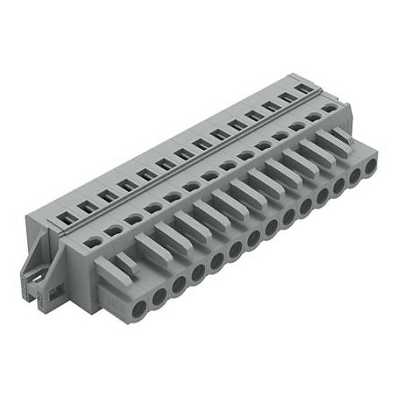 WAGO 231 Series Feed Through Pluggable Connector Female Cage Clamp, 14-Pole, 16A, 14-Way
