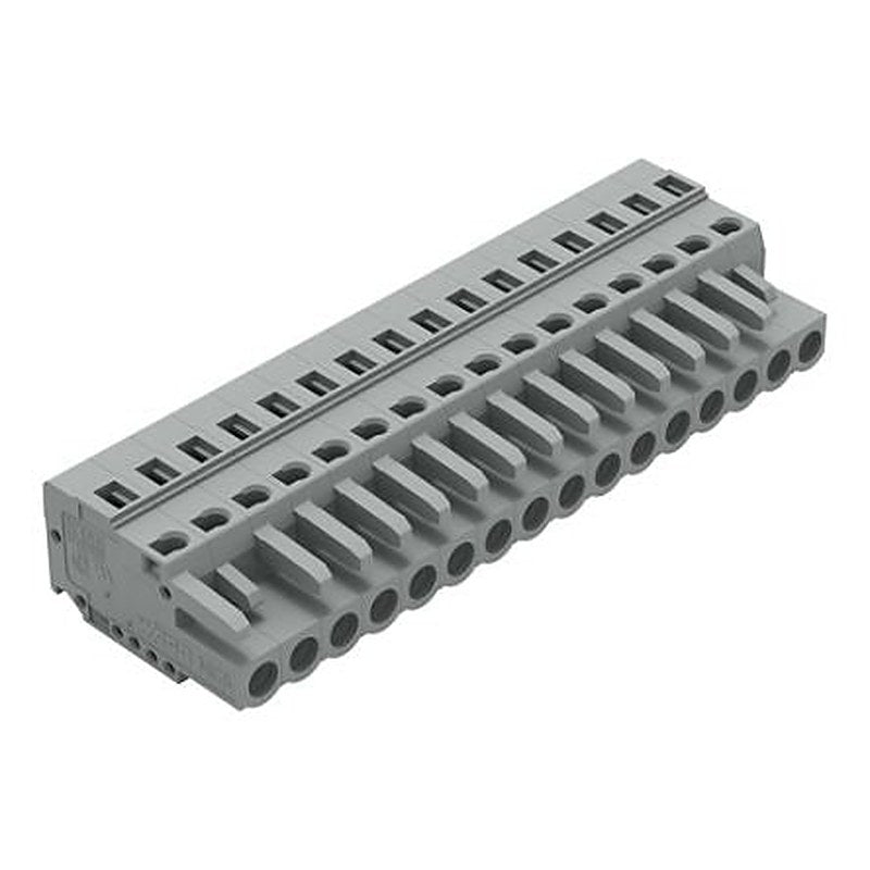 WAGO 231 Series Cable Pluggable Connector Female Cage Clamp, 16-Pole, 16A, 16-Way