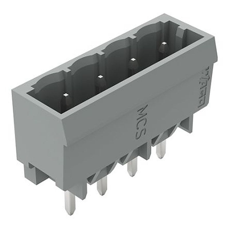 WAGO 231 Series Straight PCB Header, 4 Contact(s), 5 mm Pitch, 1 Row, Shrouded