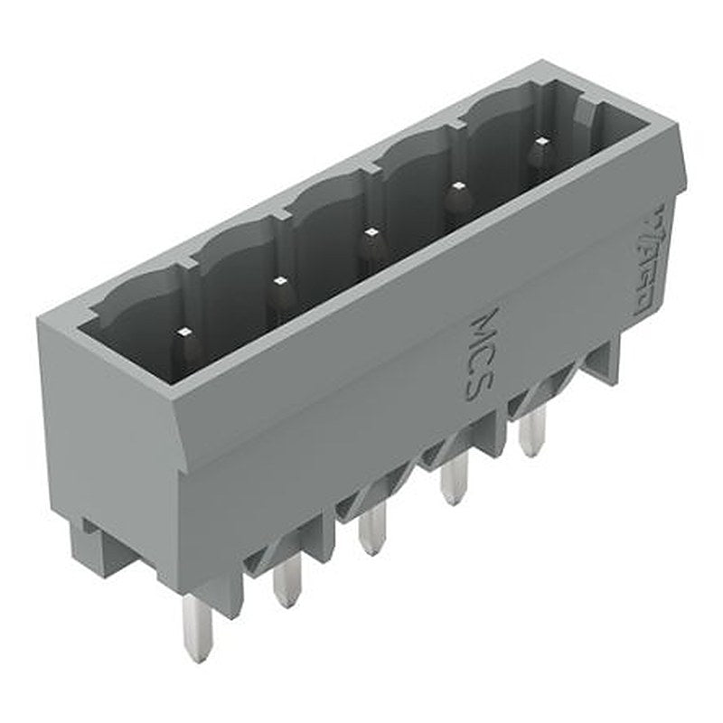 WAGO 231 Series Straight PCB Header, 5 Contact(s), 5 mm Pitch, 1 Row, Shrouded