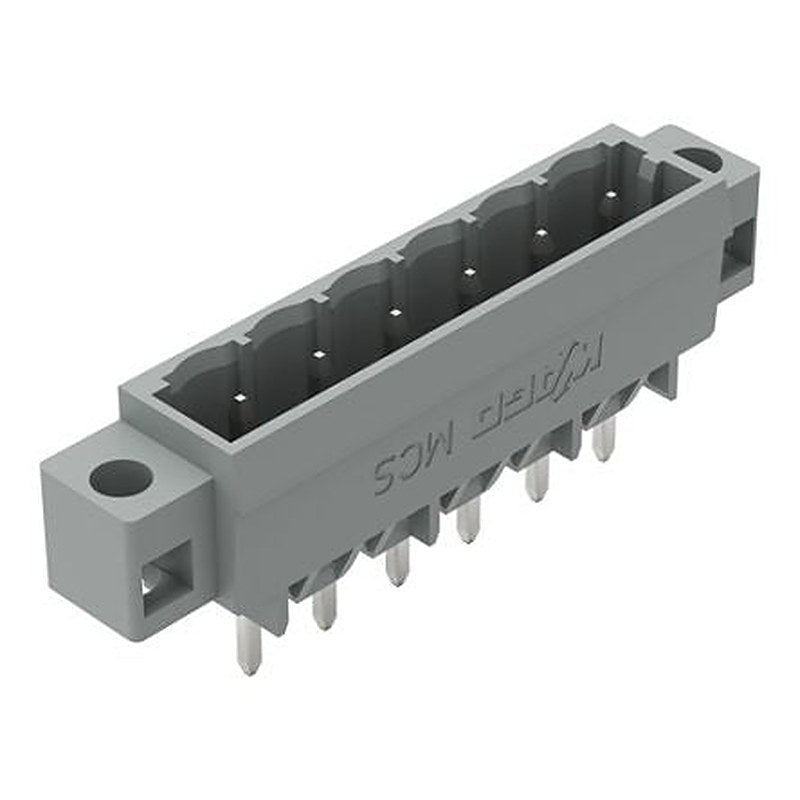WAGO 231 Series Straight PCB PCB Header, 6 Contact(s), 5 mm Pitch, 1 Row, Shrouded