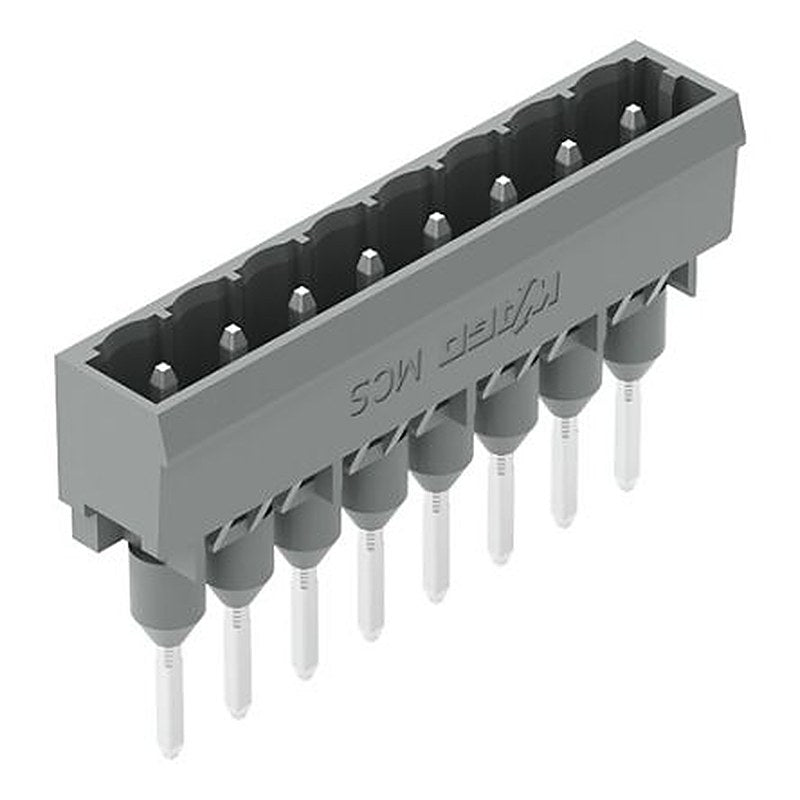 WAGO 231 Series Straight Rail Header, 8 Contact(s), 1.2 mm Pitch, 1 Row, Unshrouded