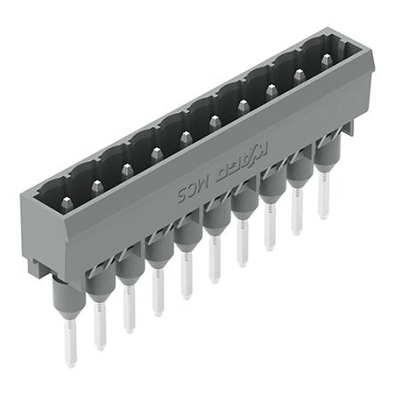 WAGO 231 Series Straight Rail Header, 10 Contact(s), 1.2 mm Pitch, 1 Row, Unshrouded