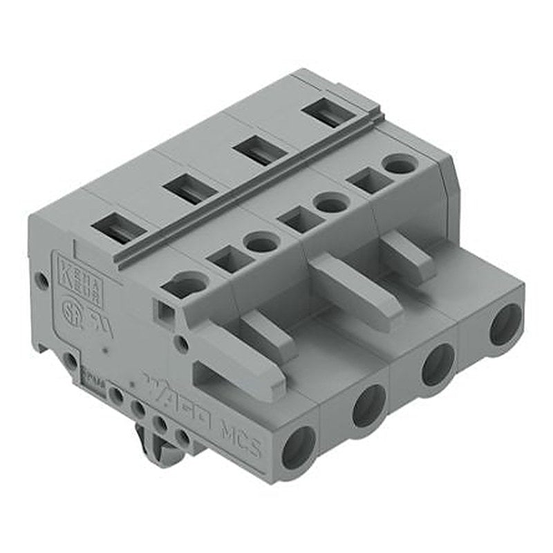 WAGO 231 Series Snap-in Pluggable Connector Female Cage Clamp, 4-Pole, 16A, 4-Way