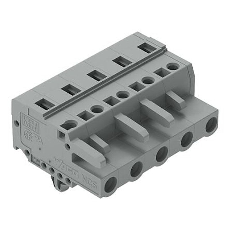 WAGO 231 Series Snap-in Pluggable Connector Female Cage Clamp, 5-Pole, 16A, 5-Way
