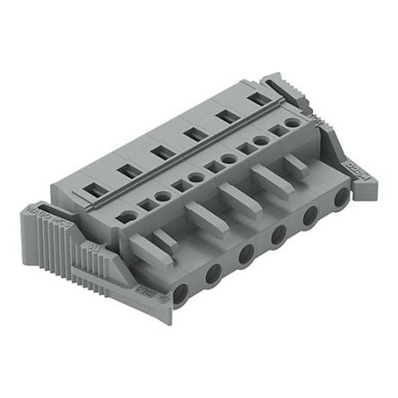WAGO 231 Series Snap-in Pluggable Connector Female Cage Clamp, 6-Pole, 16A, 6-Way