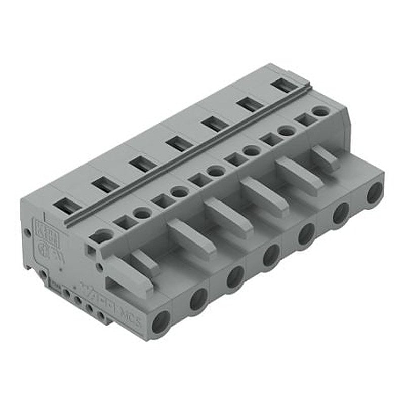 WAGO 231 Series Snap-in Pluggable Connector Female Cage Clamp, 7-Pole, 16A, 7-Way