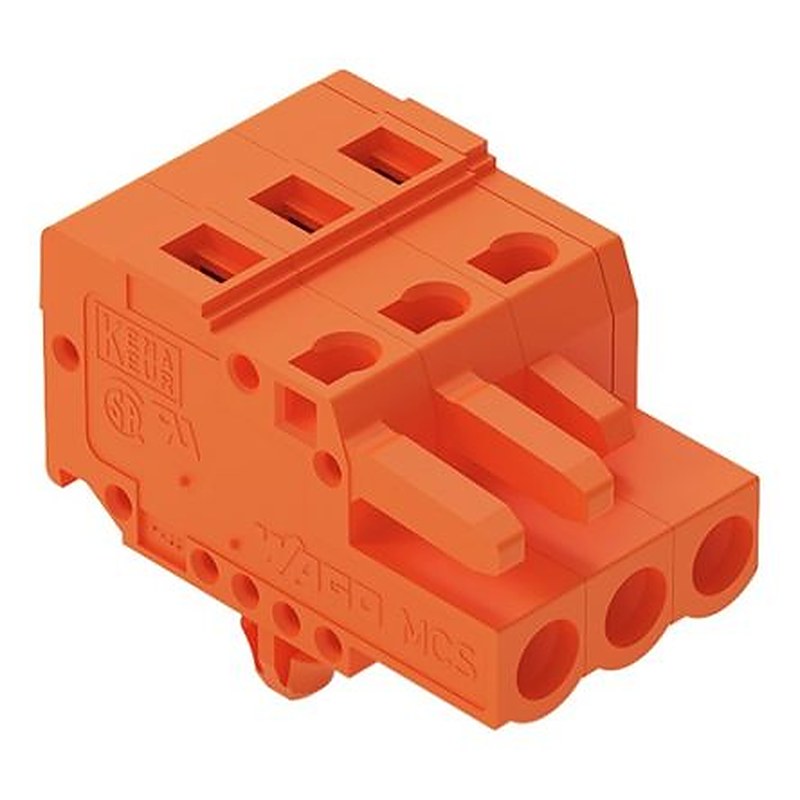 WAGO 231 Series Snap-in Connector Female Cage Clamp, 3-Pole, 16A, 3-Way
