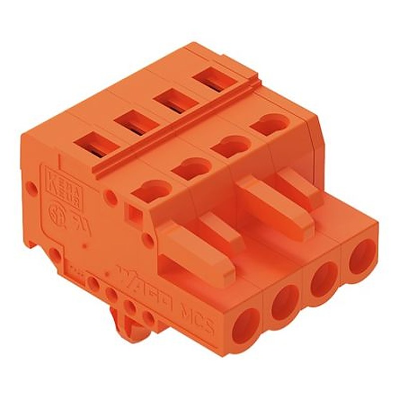 WAGO 231 Series Snap-in Pluggable Connector Female Cage Clamp, 4-Pole, 16A, 4-Way