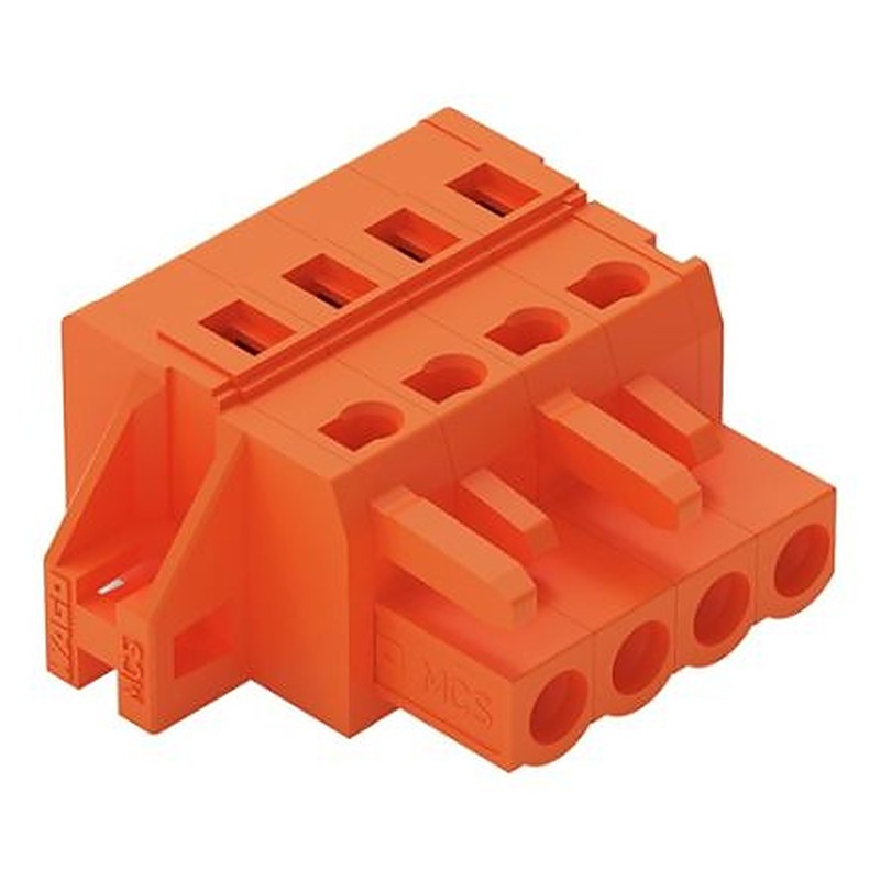 WAGO 231 Series Panel Mount Pluggable Connector Female Cage Clamp, 4-Pole, 16A, 4-Way
