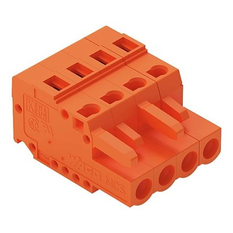 WAGO 231 Series Snap-in Connector Female Cage Clamp, 4-Pole, 16A, 4-Way