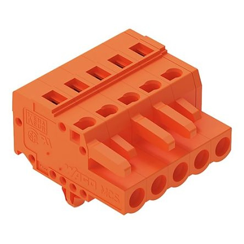 WAGO 231 Series Snap-in Connector Female Cage Clamp, 5-Pole, 16A, 5-Way