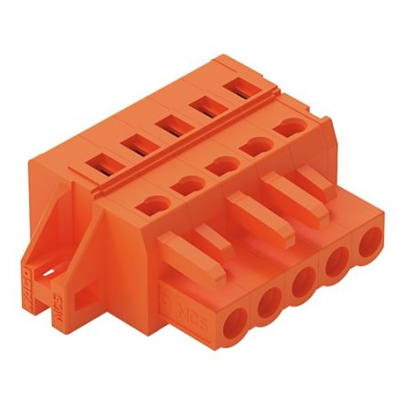 WAGO 231 Series Feed Through Connector Female Cage Clamp, 5-Pole, 16A, 5-Way