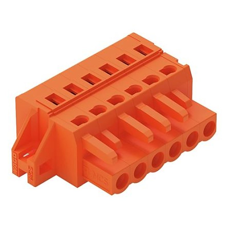 WAGO 231 Series Snap-in Pluggable Connector Female Cage Clamp, 6-Pole, 16A, 6-Way