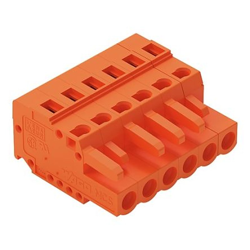 WAGO 231 Series Cable Connector Female Cage Clamp, 6-Pole, 16A, 6-Way